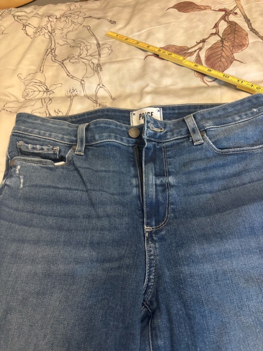 Paige Hoxton high rise ankle jeans. Size 30. Distressed. Hardly worn.